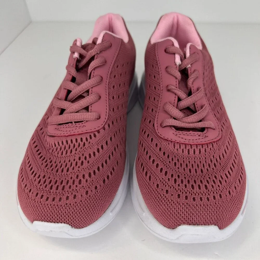 Athletic Works Womens Pink Comfort Lace Up Arch Support Size 6 Running Shoes